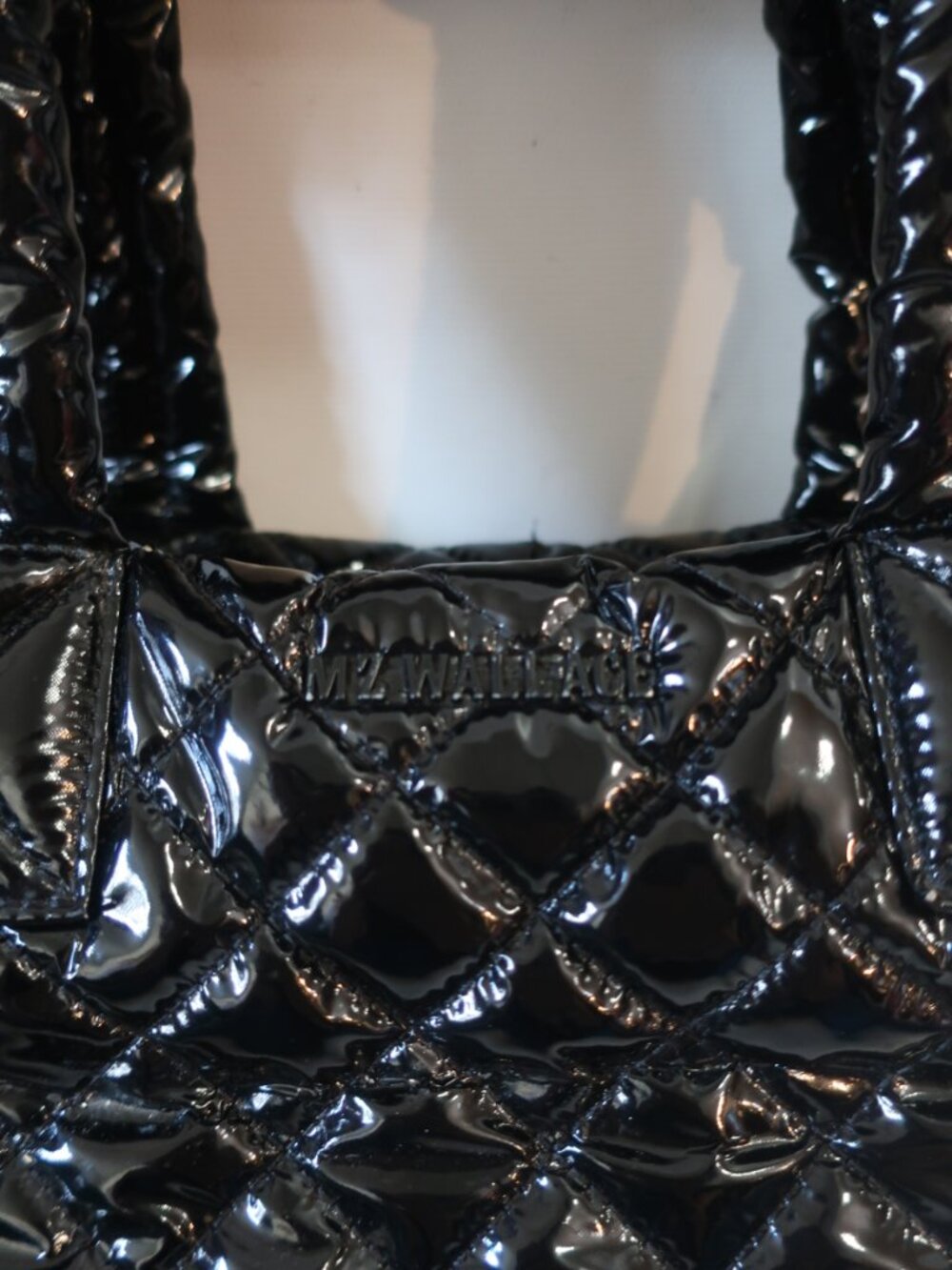 MZ Wallace Black Small Quilted Sutton Deluxe High Gloss Lacquer Finish Bag - Picture 5 of 13